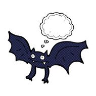 cartoon vampire bat with thought bubble N12