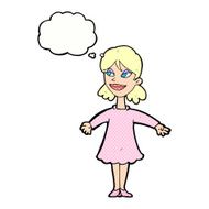 cartoon woman with open arms thought bubble N95