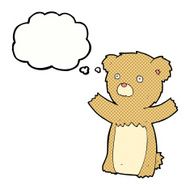 cartoon teddy bear with thought bubble N78