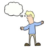 cartoon curious man with thought bubble N62