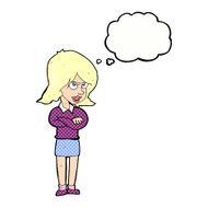 cartoon angry woman with thought bubble N19