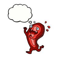 meat cartoon character with thought bubble N5