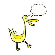 funny cartoon duck with thought bubble N10