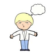 cartoon annoyed man with thought bubble N74