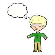 cartoon happy man with thought bubble N422