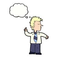 cartoon man making his point with thought bubble N10