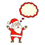 cartoon santa claus with thought bubble N178