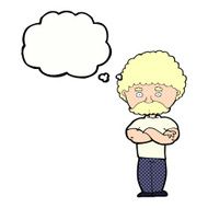 cartoon dad with folded arms thought bubble N10
