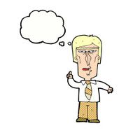 cartoon grumpy boss with thought bubble N9