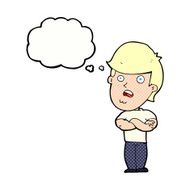 cartoon disappointed man with thought bubble N6
