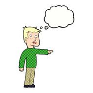 cartoon pointing man with thought bubble N78