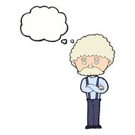 cartoon old man with thought bubble N18