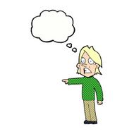 cartoon surprised man with thought bubble N126