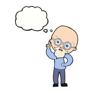 cartoon old man with thought bubble N19