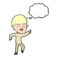 cartoon happy man with thought bubble N427