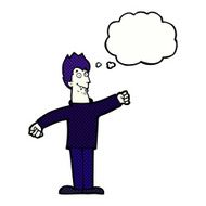 cartoon happy vampire with thought bubble N40
