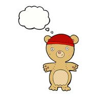 cartoon teddy bear with thought bubble N82