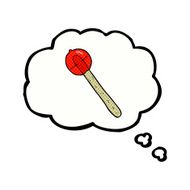 cartoon lollipop with thought bubble N2