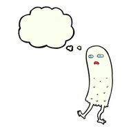 cartoon funny ghost with thought bubble N19