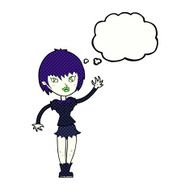 cartoon vampire girl with thought bubble N208