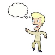 cartoon terrified man with thought bubble N206
