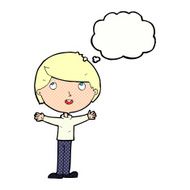 cartoon happy boy with thought bubble N214