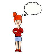 Cartoon Annoyed Woman With Thought Bubble N170