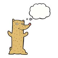 funny cartoon bear with thought bubble N36