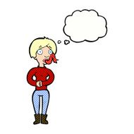 cartoon woman with snake tongue thought bubble N15