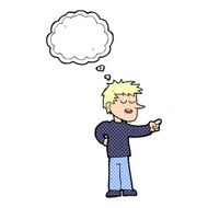 cartoon man pointing with thought bubble N178