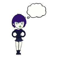 cartoon pretty vampire girl with thought bubble N30