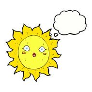 cartoon sun with thought bubble N18
