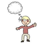 cartoon amazed boy with thought bubble N19
