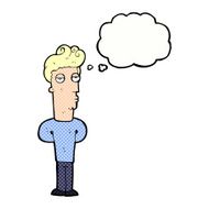 cartoon bored man with thought bubble N36