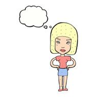 Cartoon Annoyed Woman With Thought Bubble N171