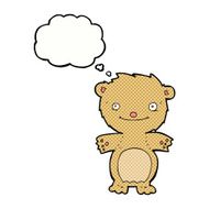 cartoon happy little teddy bear with thought bubble N5