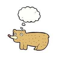 funny cartoon bear with thought bubble N38