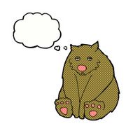 cartoon sad bear with thought bubble N2