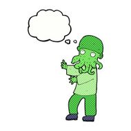 cartoon monster man with thought bubble N10