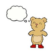 cartoon teddy bear with thought bubble N86
