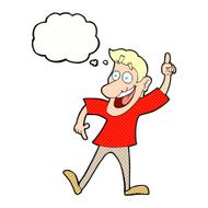 cartoon man with great idea thought bubble N27