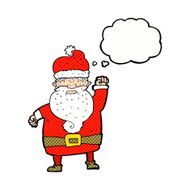 cartoon angry santa claus with thought bubble N17