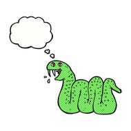cartoon snake with thought bubble N58
