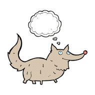 cartoon little wolf with thought bubble N21