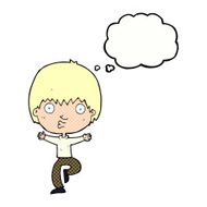 cartoon excited boy with thought bubble N139