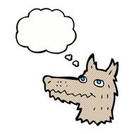 cartoon wolf head with thought bubble N22