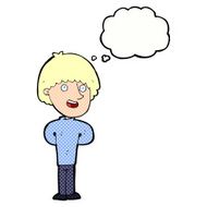 cartoon happy man with thought bubble N433