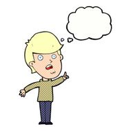 cartoon man asking question with thought bubble N45
