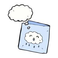 cartoon card with cloud pattern thought bubble N2