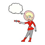 cartoon sci fi girl with thought bubble N8
